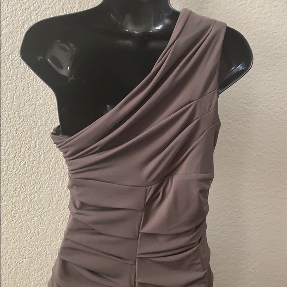 Suzi Chin Asymmetrical One Shoulder Cocktail Dress - Picture 4 of 10